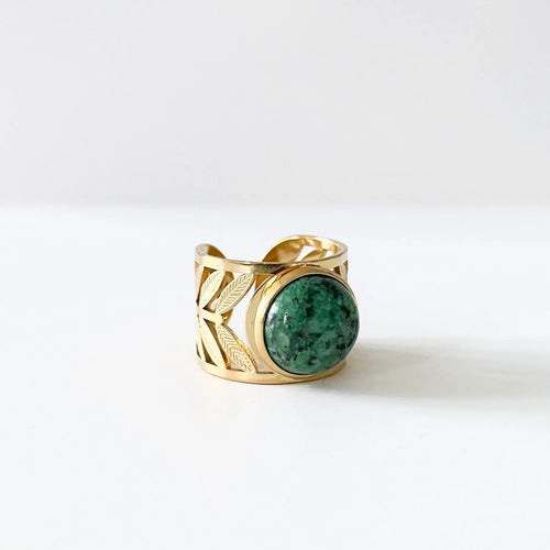 Zariya Luxe 18k Gold Plated Statement Stone Ring