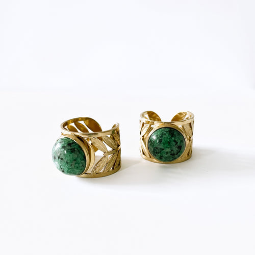 Zariya Luxe 18k Gold Plated Statement Stone Ring