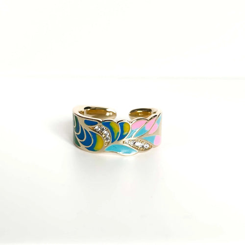 Cerelia Adjustable Sky Enamel Ring