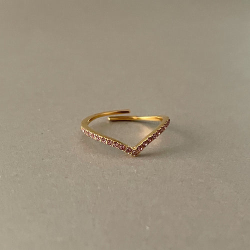 Marina Luxe 18k Gold Plated Skinny Rose Wishbone Ring