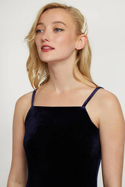Lubin Velvet Cami Midi Dress - Navy