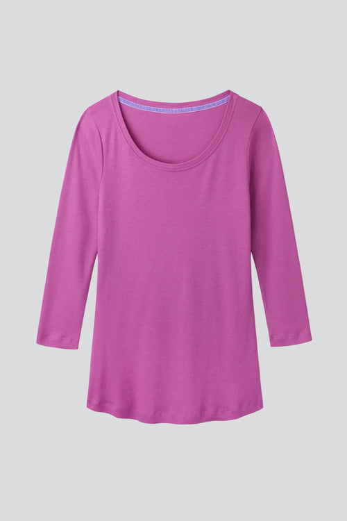 3/4 Sleeve Scoop Neck Cotton Modal T-Shirt