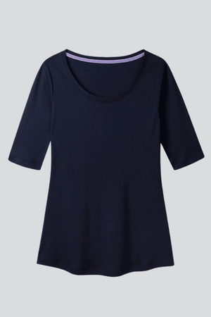 Half Sleeve Cotton Modal Scoop Neck T-Shirt