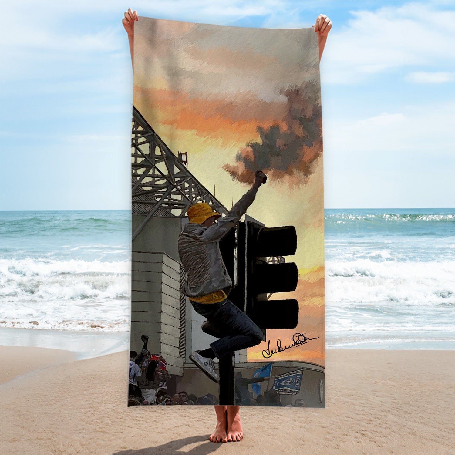 Lee Buccilli - Leeds Supporter - Beach Towel - 150cm x 75cm