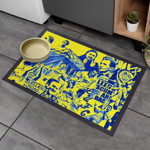 Leeds Montage - Retro Door Mat - 60cm x 40cm