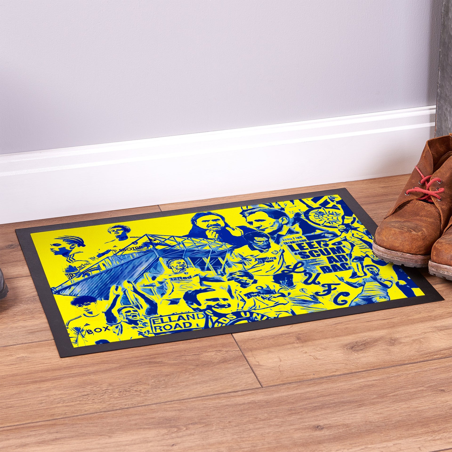 Leeds Montage - Retro Door Mat - 60cm x 40cm