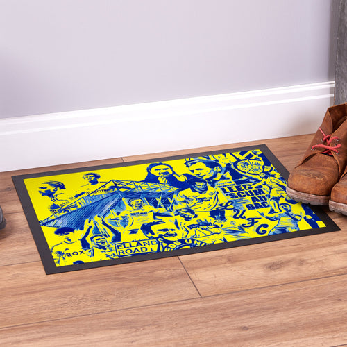 Leeds Montage - Retro Door Mat - 60cm x 40cm