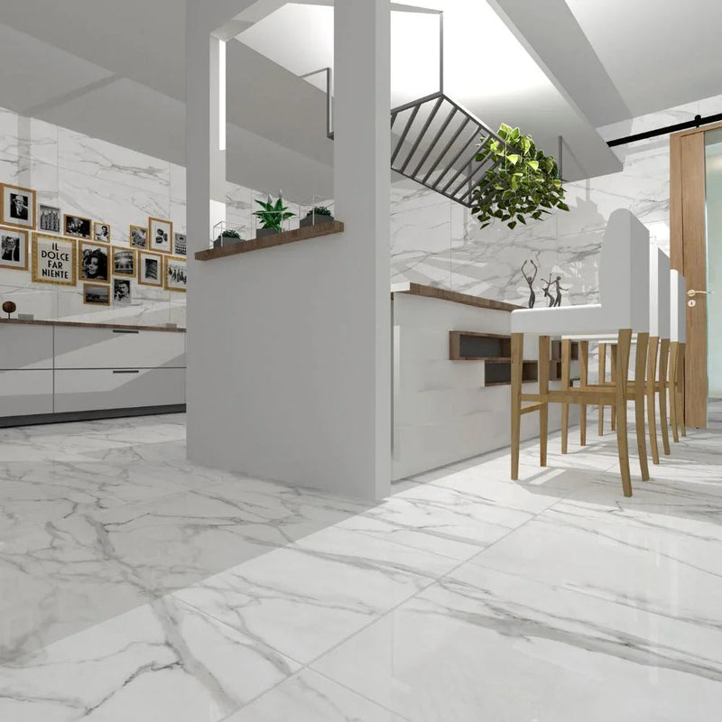 Leonardo White Porcelain Tile 60 x 120cm