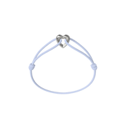 Silver Heart Cord Bracelet