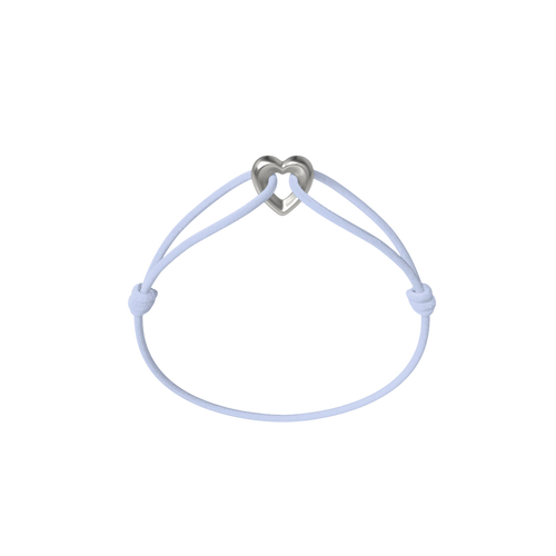 Silver Heart Cord Bracelet