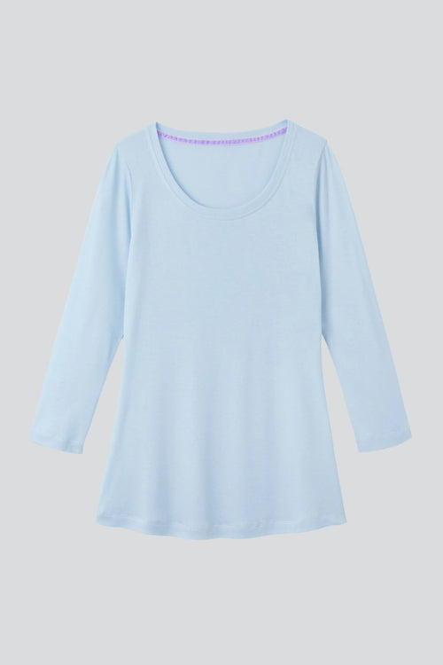 3/4 Sleeve Scoop Neck Cotton Modal T-Shirt