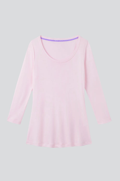 3/4 Sleeve Scoop Neck Cotton Modal T-Shirt