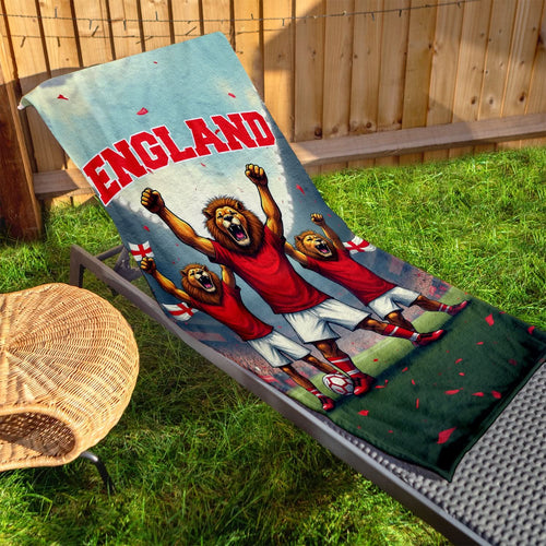 England - 3 Lions Stadium - Beach Towel