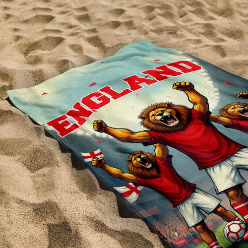 England - 3 Lions Stadium - Beach Towel