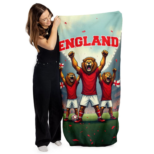 England - 3 Lions Stadium - Beach Towel