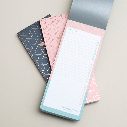 Matilda Myres | Slim List Pad with Magnetic Strip | Pink