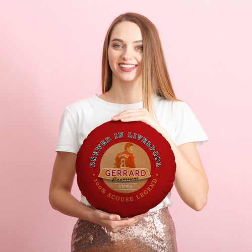 Liverpool Gerrard - Football Legends - Circle Cushion 14"