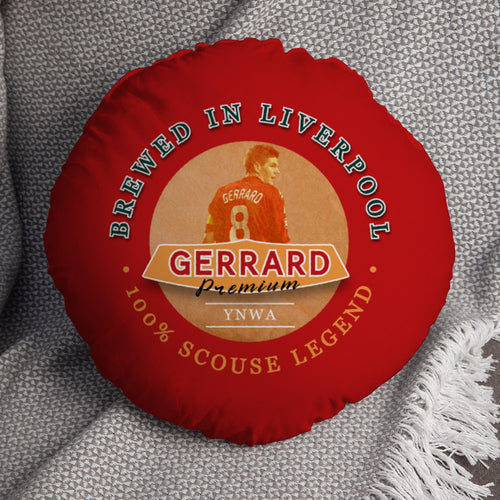 Liverpool Gerrard - Football Legends - Circle Cushion 14"