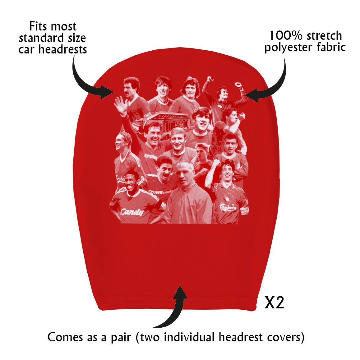 Liverpool Montage - Pack of 2 Car Seat Headrest Covers