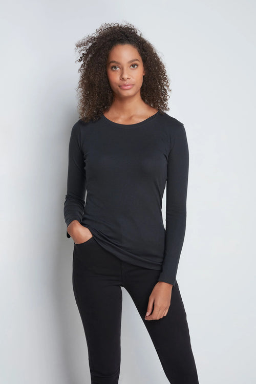 Long Sleeve Crew Neck Cotton Modal T-shirt