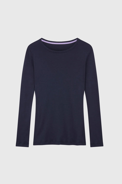 Long Sleeve Crew Neck Cotton Modal T-shirt
