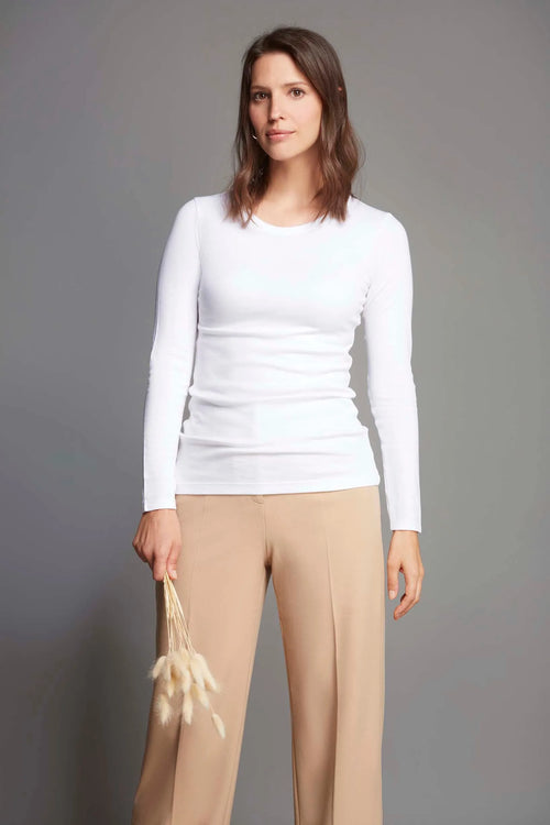 Long Sleeve Crew Neck Cotton Modal T-shirt