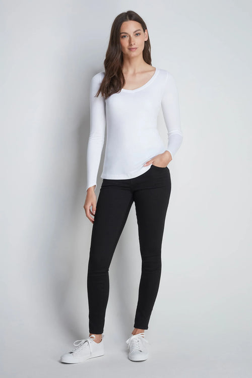Long Sleeve V Neck Cotton Modal T-shirt