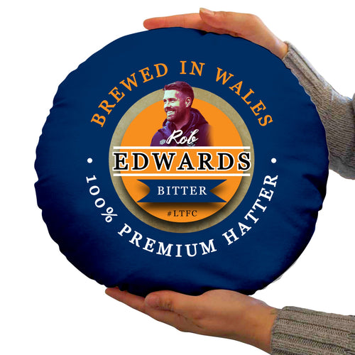 Luton Rob Edwards - Football Legends - Circle Cushion 14"