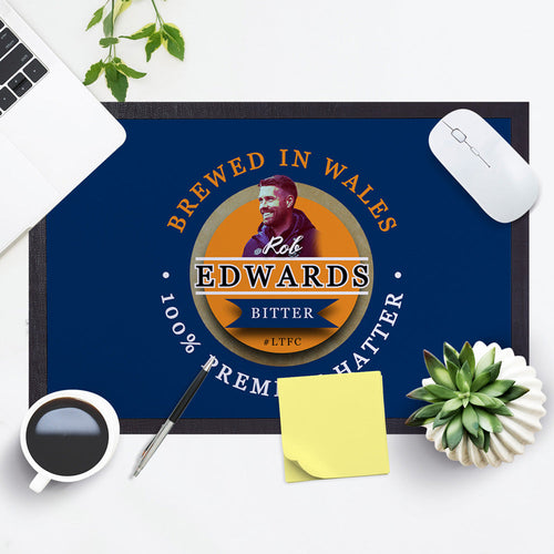 Luton Rob Edwards  - Football Legends - Door Mat -60cm X 40cm