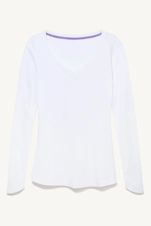 Long Sleeve V Neck Cotton Modal T-shirt