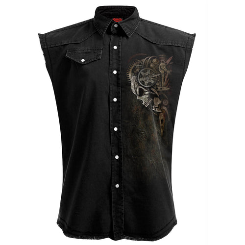 DIESEL PUNK - Sleeveless Stone Washed Worker Black