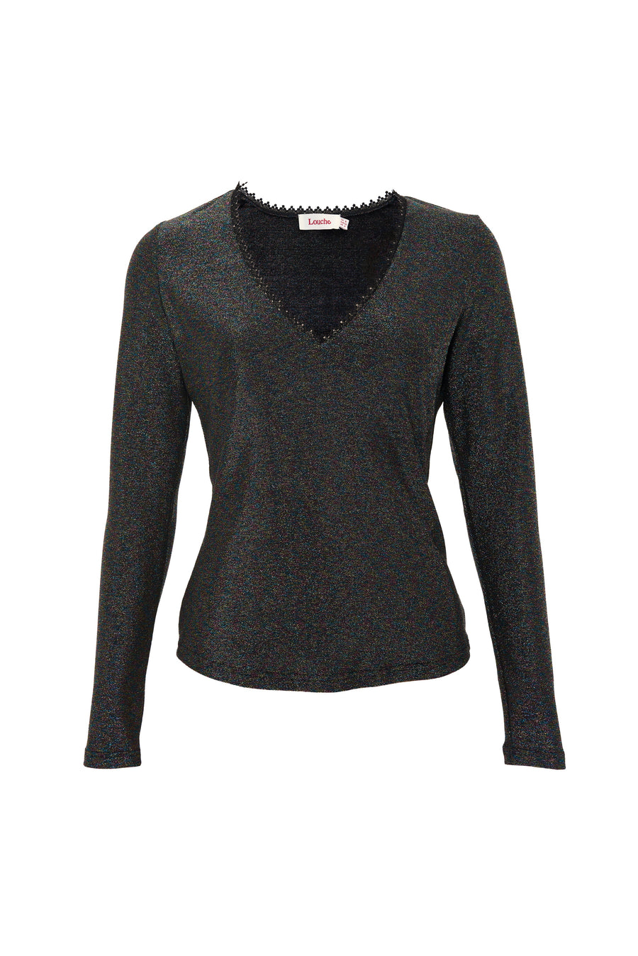 Maeko Sparkle V-Neck Top - Multi