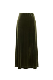 Mahee Velvet Midi Skirt - Sage