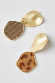 Malachi Matte Gold Leopard Drop Earrings