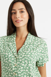 Marika Periwinkle Print Resort Shirt