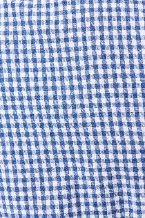 Hilton Gingham Ric Rac Trim Shorts - Blue
