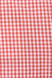 Marika Gingham Ric Rac Trim Resort Shirt - Red