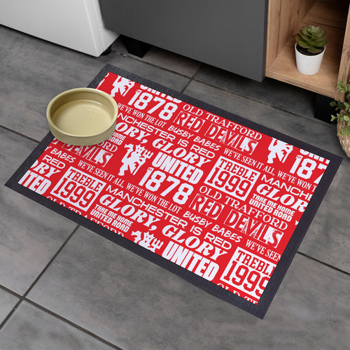 Manchester Red - Word Montage - Door Mat - 60cm x 40cm