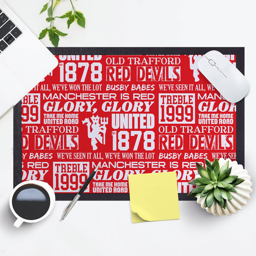 Manchester Red - Word Montage - Door Mat - 60cm x 40cm