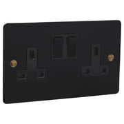Caradok 2G Matt Black Socket - Brass Screws