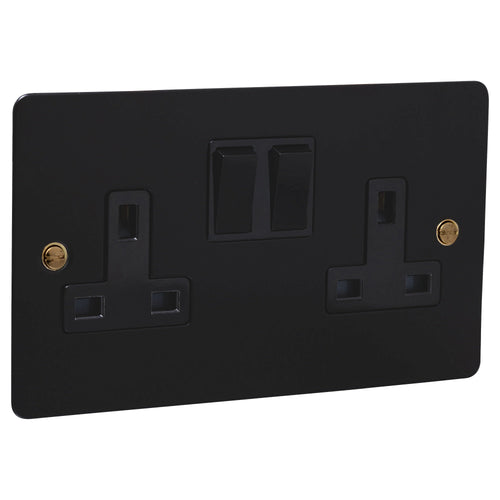 Caradok 2G Matt Black Socket - Brass Screws