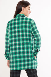 Louche Meriam Check Shacket Green
