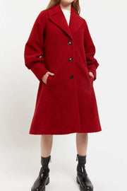 Louche Mischa Statement Sleeve Coat Red