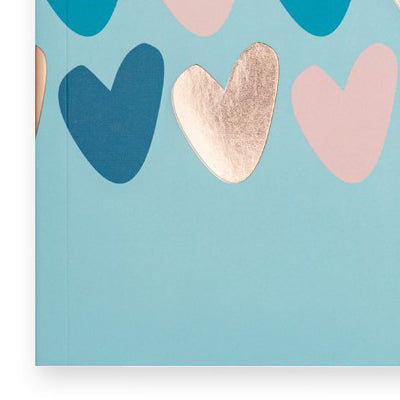 Matilda Moo | A5 Ruled Notebook | Hearts | Blue