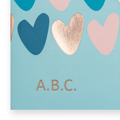 Matilda Moo | A5 Ruled Notebook | Hearts | Blue