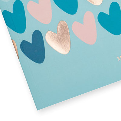 Matilda Moo | A5 Ruled Notebook | Hearts | Blue