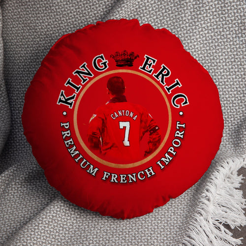 Manchester Red Cantona - Football Legends - Circle Cushion 14"