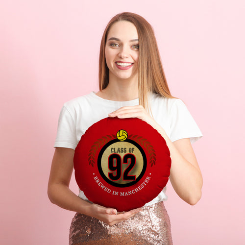 Manchester Red Class of 92 - Football Legends - Circle Cushion 14"
