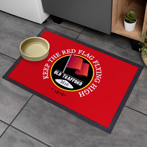 Manchester Red Red Flag  - Football Legends - Door Mat -60cm X 40cm