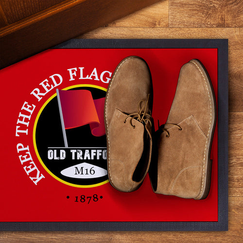 Manchester Red Red Flag  - Football Legends - Door Mat -60cm X 40cm